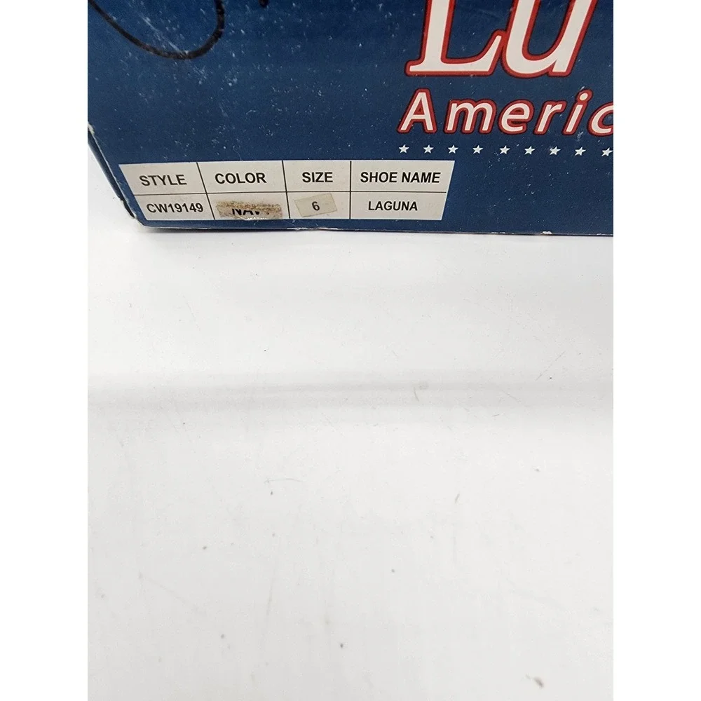 LuV America Laguna Navy Blue Plaid Boat Shoes CW19149 Mens 6